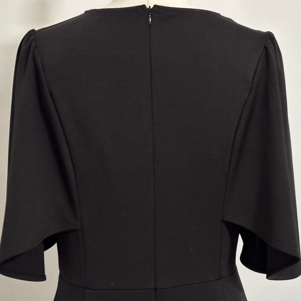 Grace Karin Black 3/4 Ruffle Cape Sleeve Pencil Dress Size Large  SKU 23 - Picture 6 of 10